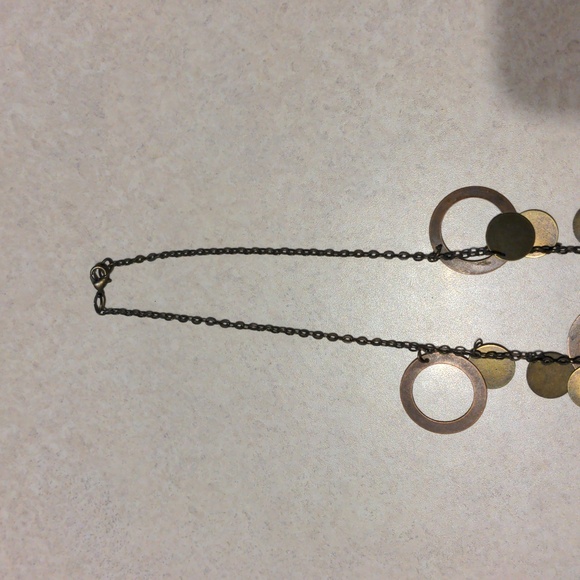 4/$20 Long mixed metal copper brass bronze silver necklace - Picture 2 of 4